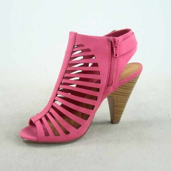 Women's  Fashion Strappy Caged Kitten Chunky Heel Sandal Shoes - Picture 13 of 16